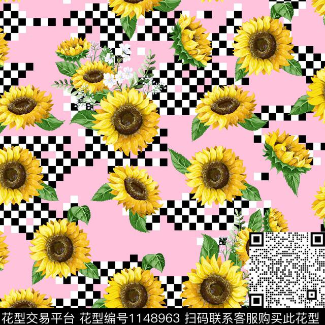 简约女装格子数码印花华亿平台下载（图片编号: 1148963） - 瓦栏（Walan）