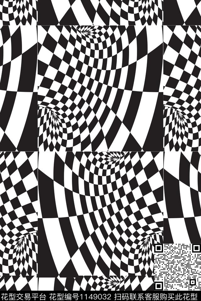 抽象格子几何数码印花华亿平台下载（图片编号: 1149032） - 瓦栏（Walan）