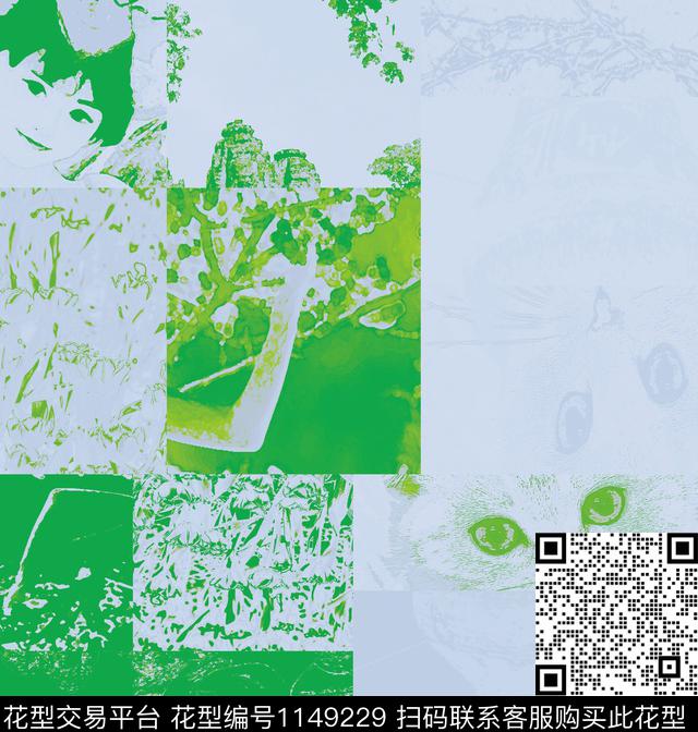 抽象几何创意数码印花华亿平台下载（图片编号: 1149229） - 瓦栏（Walan）