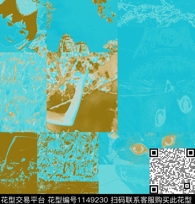 抽象几何创意数码印花华亿平台下载（图片编号: 1149230） - 瓦栏（Walan）
