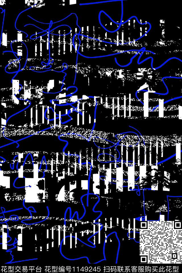 潮牌抽象大牌风数码印花华亿平台下载（图片编号: 1149245） - 瓦栏（Walan）