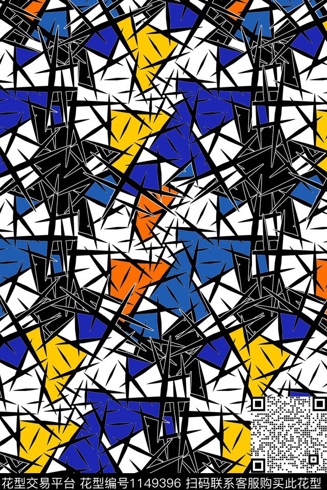 抽象几何男装迷彩传统印花华亿平台下载（图片编号: 1149396） - 瓦栏（Walan）