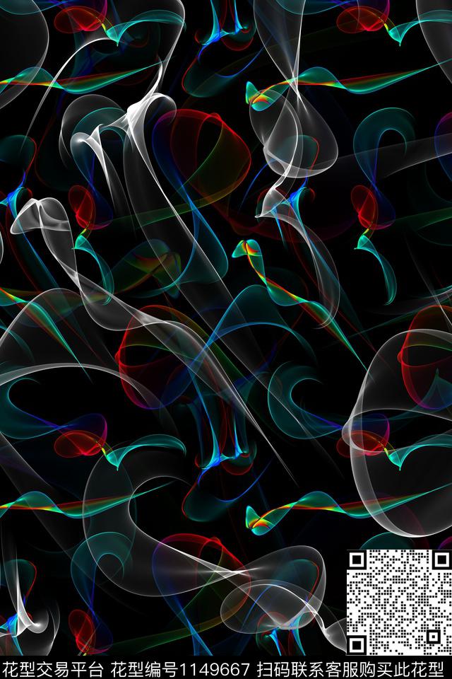 抽象男装幻彩抽象Fei-抽象派传统印花华亿平台下载（图片编号: 1149667） - 瓦栏（Walan）