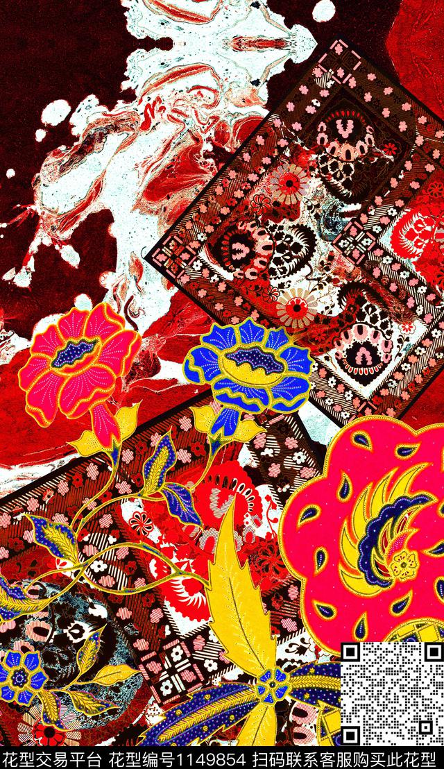 数码华亿平台花卉中老年数码印花华亿平台下载（图片编号: 1149854） - 瓦栏（Walan）