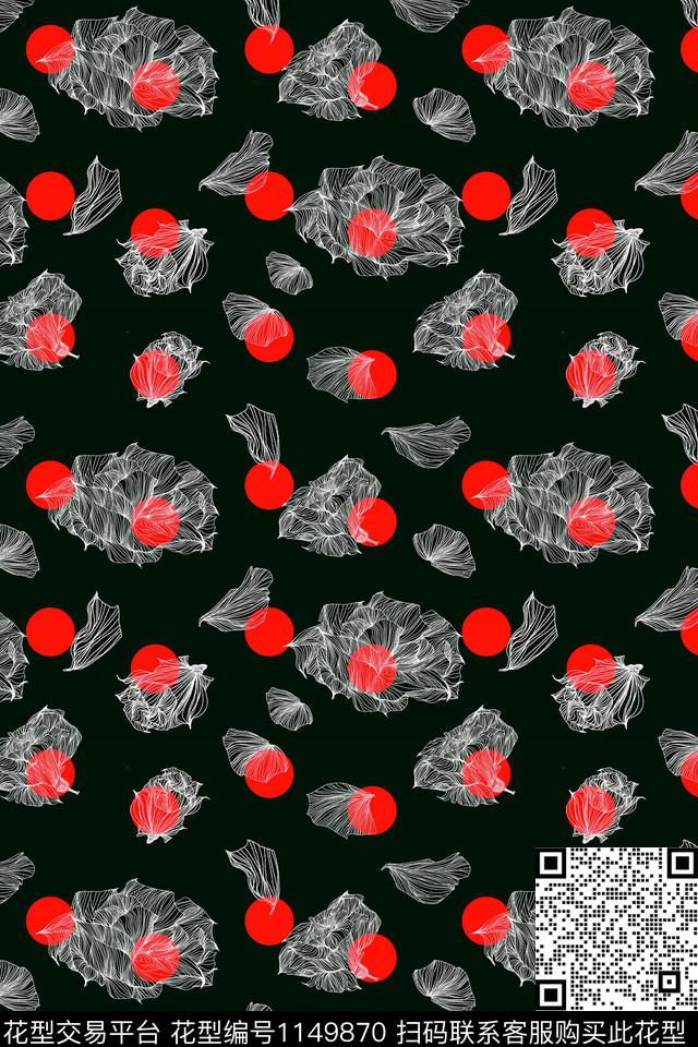 手绘休闲大牌风数码印花华亿平台下载（图片编号: 1149870） - 瓦栏（Walan）