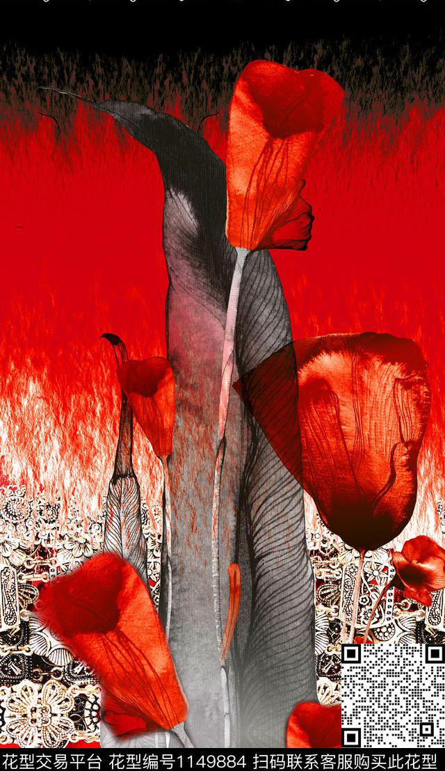 定位花数码华亿平台花卉数码印花华亿平台下载（图片编号: 1149884） - 瓦栏（Walan）