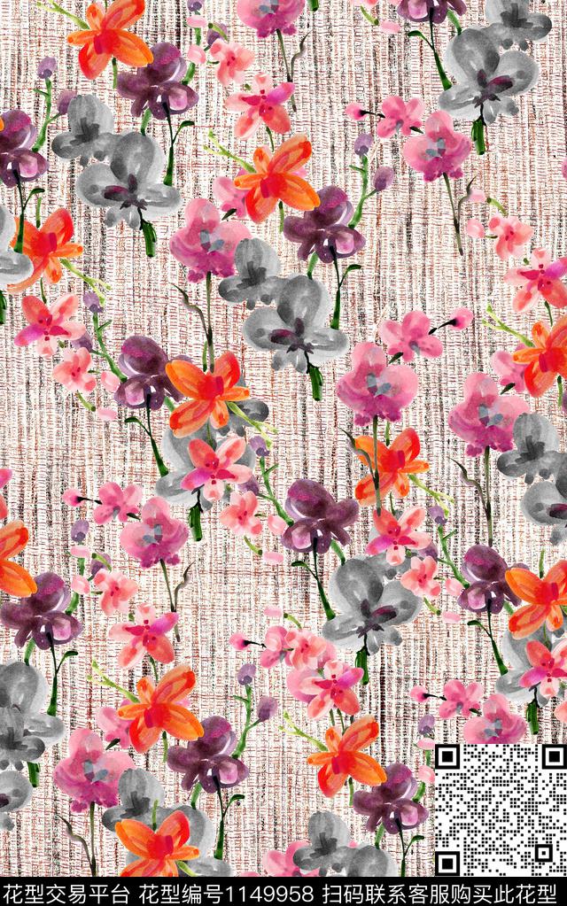 肌理数码华亿平台花卉数码印花华亿平台下载（图片编号: 1149958） - 瓦栏（Walan）