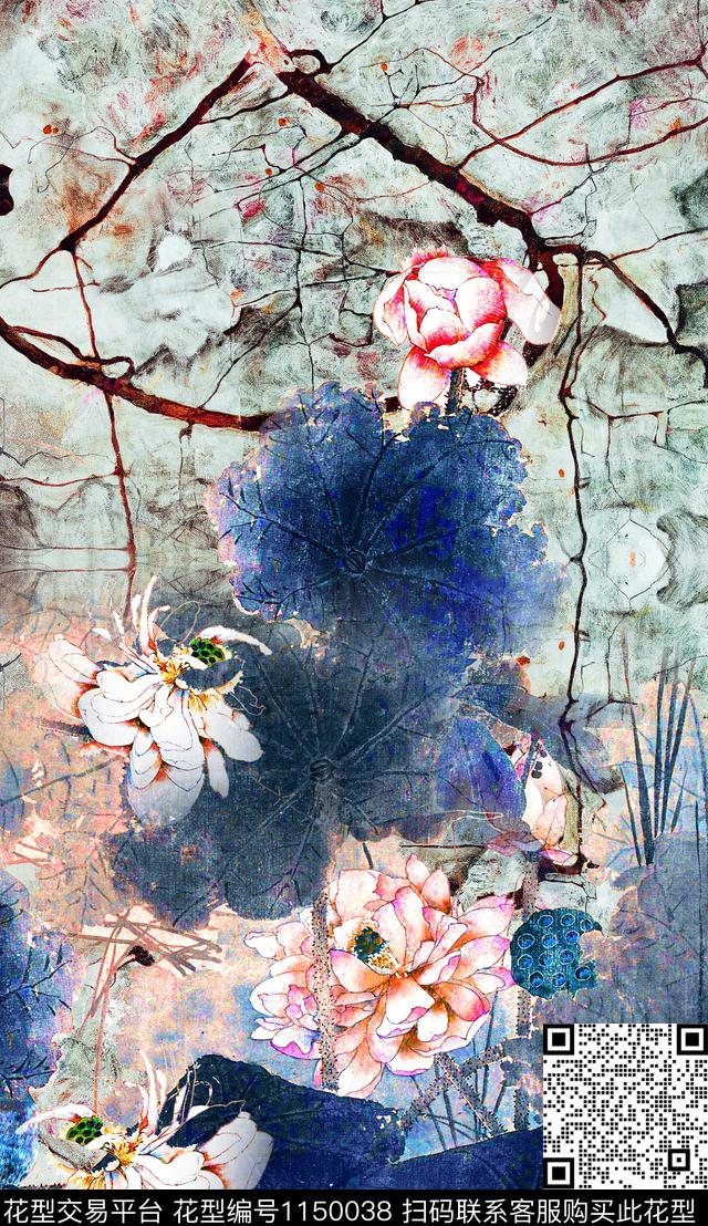 定位花数码华亿平台中老年数码印花华亿平台下载（图片编号: 1150038） - 瓦栏（Walan）