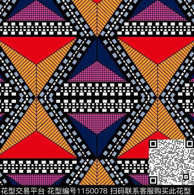 女装大牌风几何传统印花华亿平台下载（图片编号: 1150078） - 瓦栏（Walan）