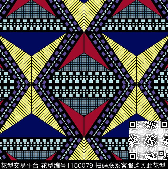 女装大牌风几何传统印花华亿平台下载（图片编号: 1150079） - 瓦栏（Walan）