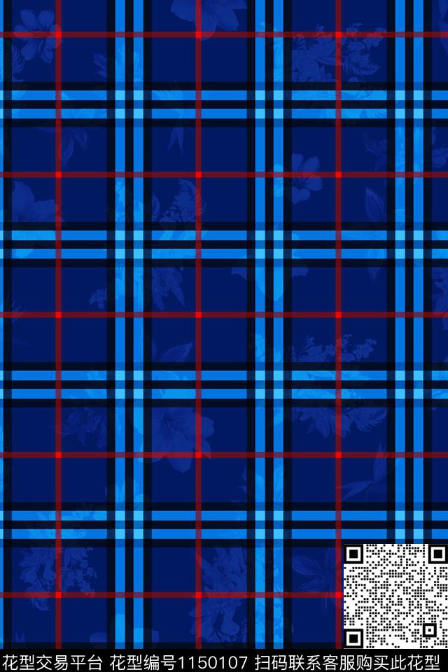 大牌风格子男装数码印花华亿平台下载（图片编号: 1150107） - 瓦栏（Walan）