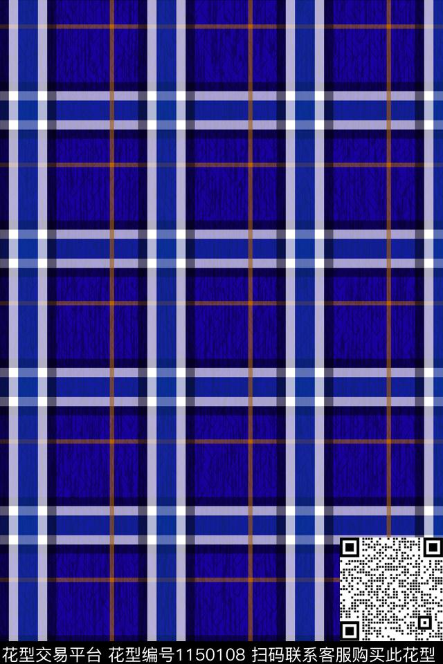大牌风格子男装数码印花华亿平台下载（图片编号: 1150108） - 瓦栏（Walan）