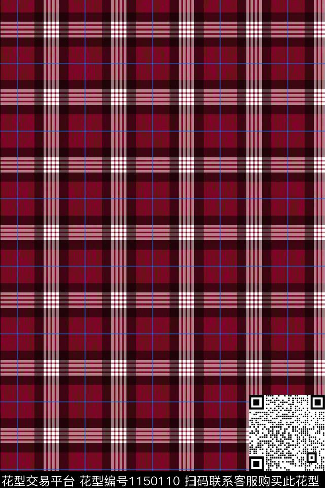 大牌风格子男装数码印花华亿平台下载（图片编号: 1150110） - 瓦栏（Walan）