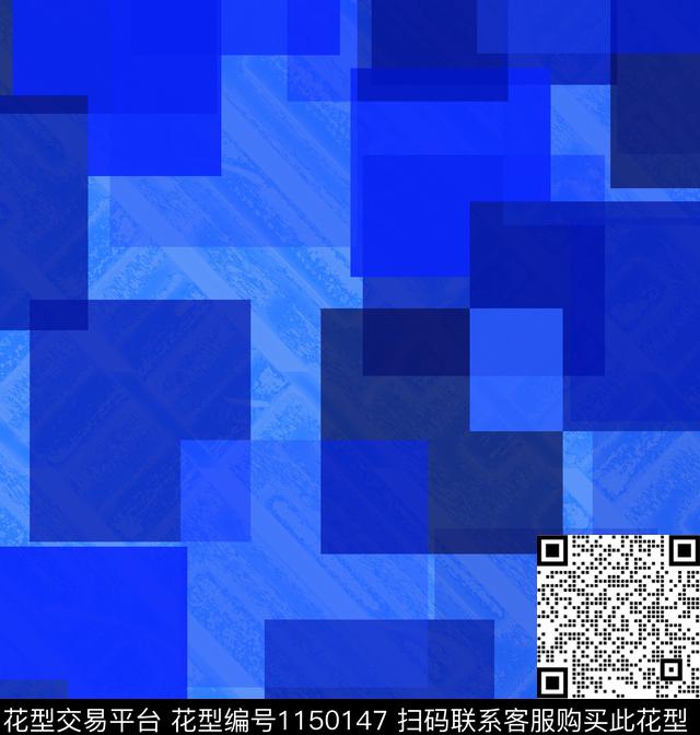 线条画抽象几何数码印花华亿平台下载（图片编号: 1150147） - 瓦栏（Walan）