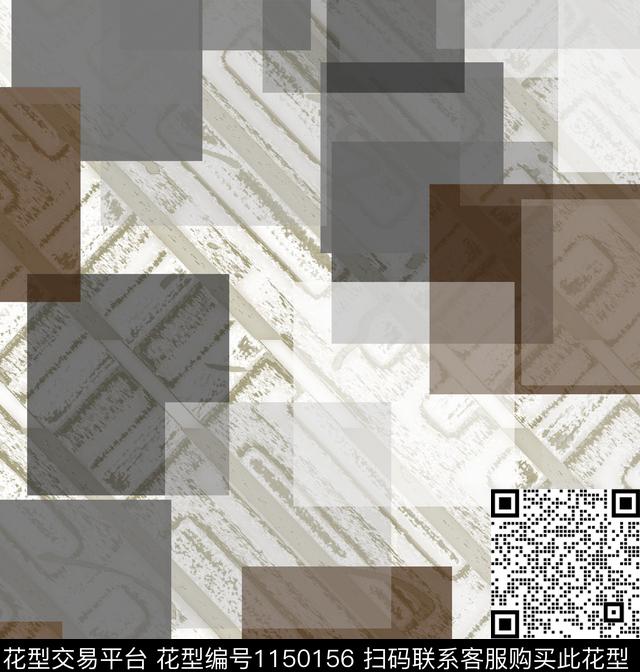 线条画抽象几何数码印花华亿平台下载（图片编号: 1150156） - 瓦栏（Walan）