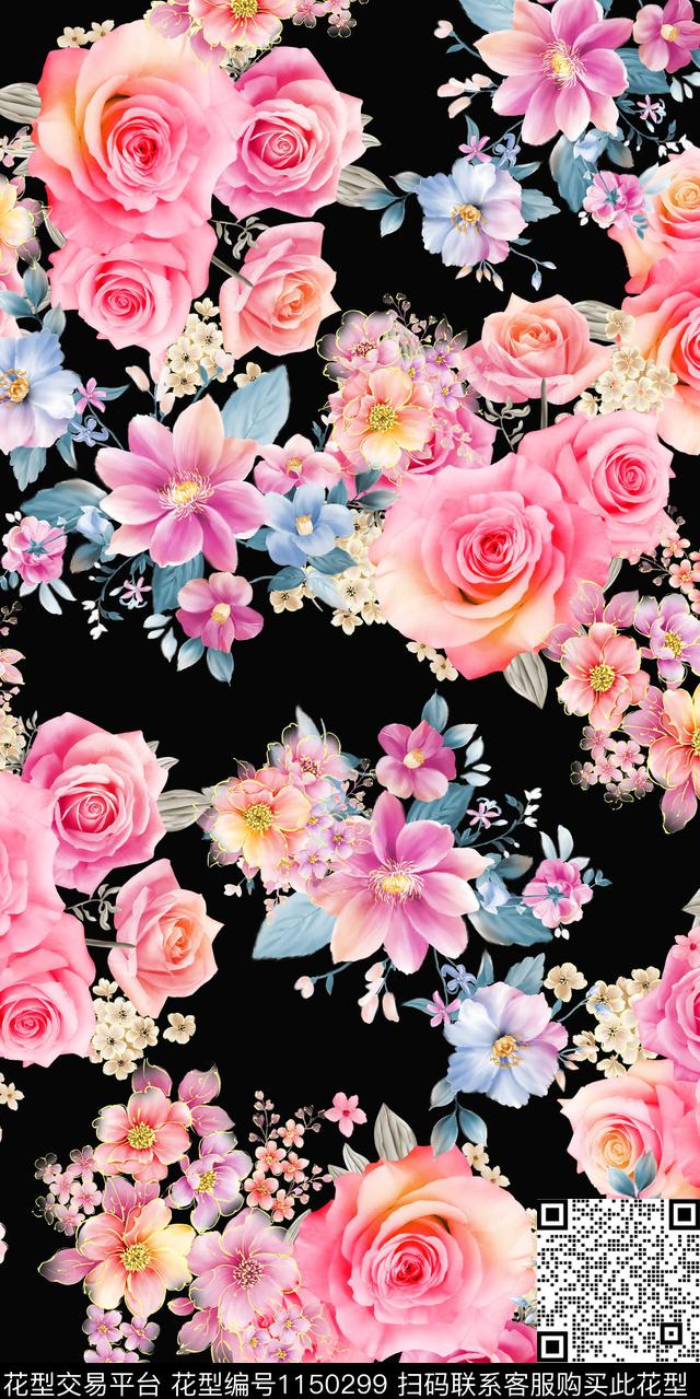 大牌风数码华亿平台花卉数码印花华亿平台下载（图片编号: 1150299） - 瓦栏（Walan）