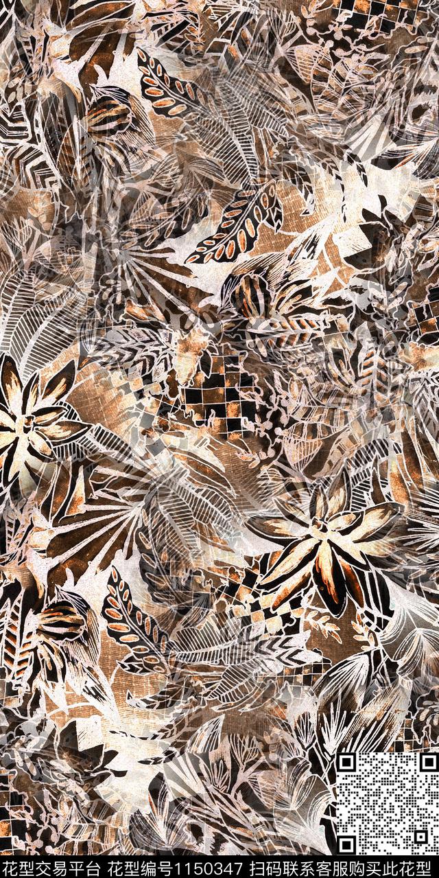 抽象大牌风数码华亿平台数码印花华亿平台下载（图片编号: 1150347） - 瓦栏（Walan）