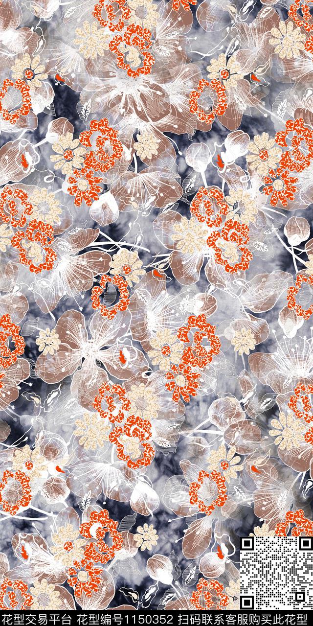 抽象大牌风数码华亿平台数码印花华亿平台下载（图片编号: 1150352） - 瓦栏（Walan）