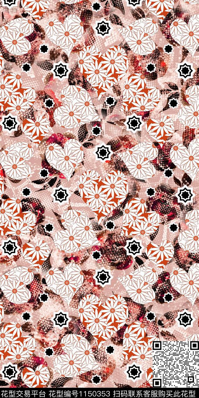 抽象大牌风数码华亿平台数码印花华亿平台下载（图片编号: 1150353） - 瓦栏（Walan）