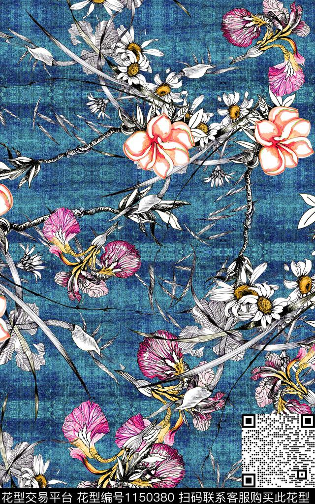 肌理花卉中老年数码印花华亿平台下载（图片编号: 1150380） - 瓦栏（Walan）