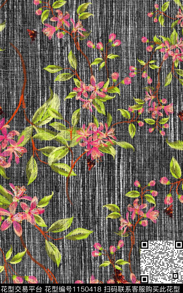 肌理花卉中老年数码印花华亿平台下载（图片编号: 1150418） - 瓦栏（Walan）