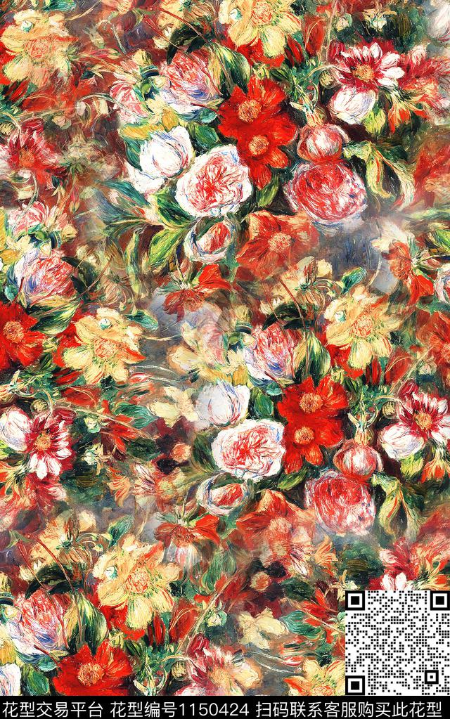 抽象笔触数码华亿平台数码印花华亿平台下载（图片编号: 1150424） - 瓦栏（Walan）