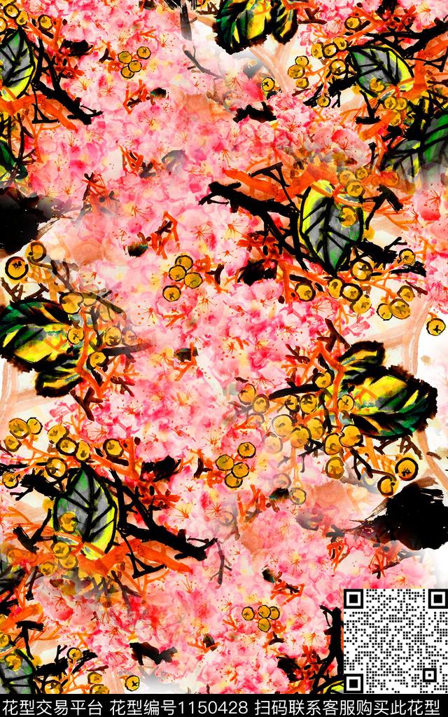 抽象笔触数码华亿平台数码印花华亿平台下载（图片编号: 1150428） - 瓦栏（Walan）