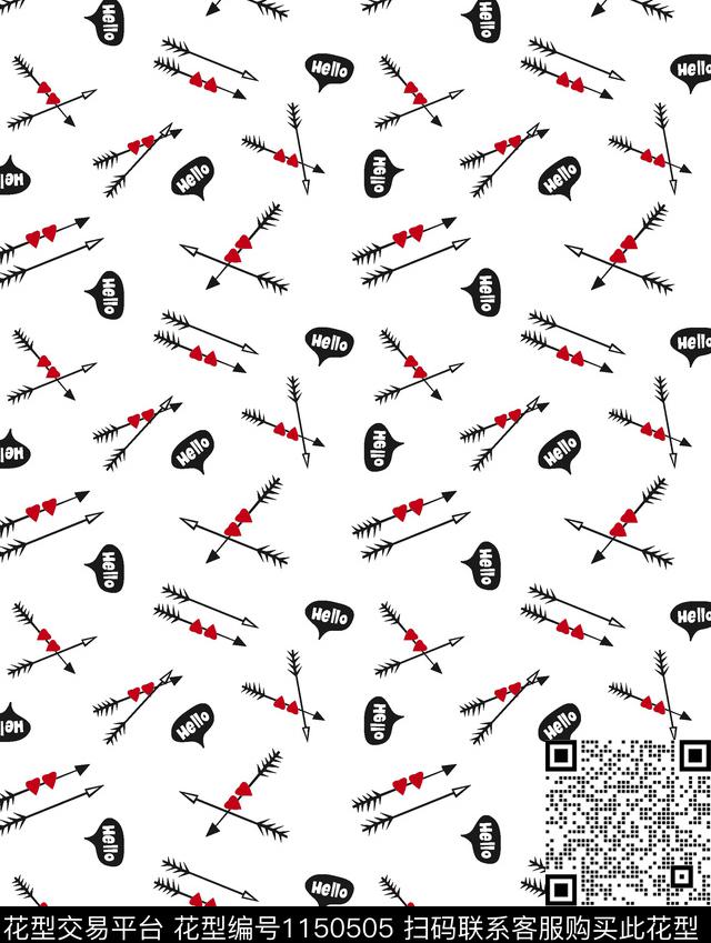 字母箭头童装传统印花华亿平台下载（图片编号: 1150505） - 瓦栏（Walan）