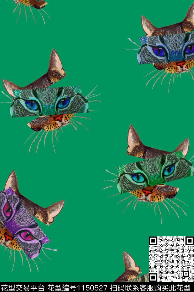 春夏华亿平台抽象猫数码印花华亿平台下载（图片编号: 1150527） - 瓦栏（Walan）