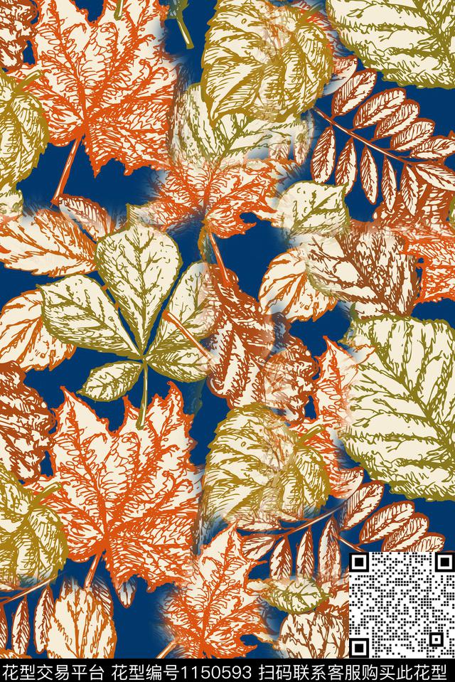 枫叶肌理复古数码印花华亿平台下载（图片编号: 1150593） - 瓦栏（Walan）