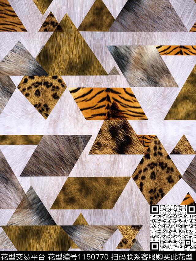 皮毛混合拼接新款数码印花华亿平台下载（图片编号: 1150770） - 瓦栏（Walan）
