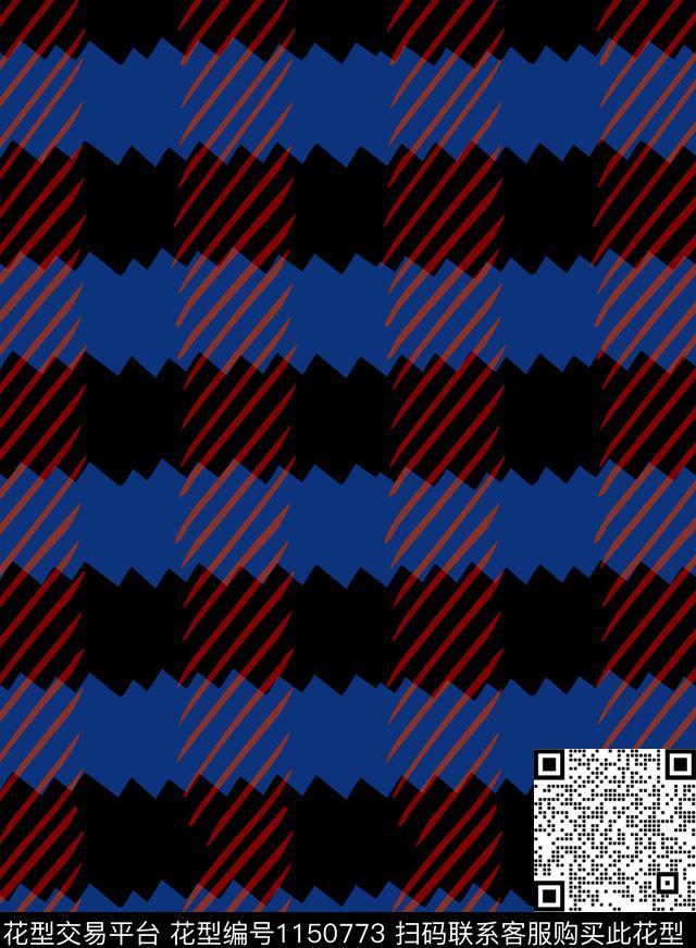 大牌风格子男装数码印花华亿平台下载（图片编号: 1150773） - 瓦栏（Walan）