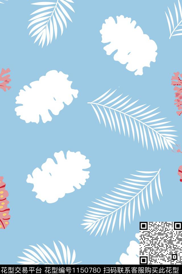 风格化花卉多肉清爽底花卉数码印花华亿平台下载（图片编号: 1150780） - 瓦栏（Walan）
