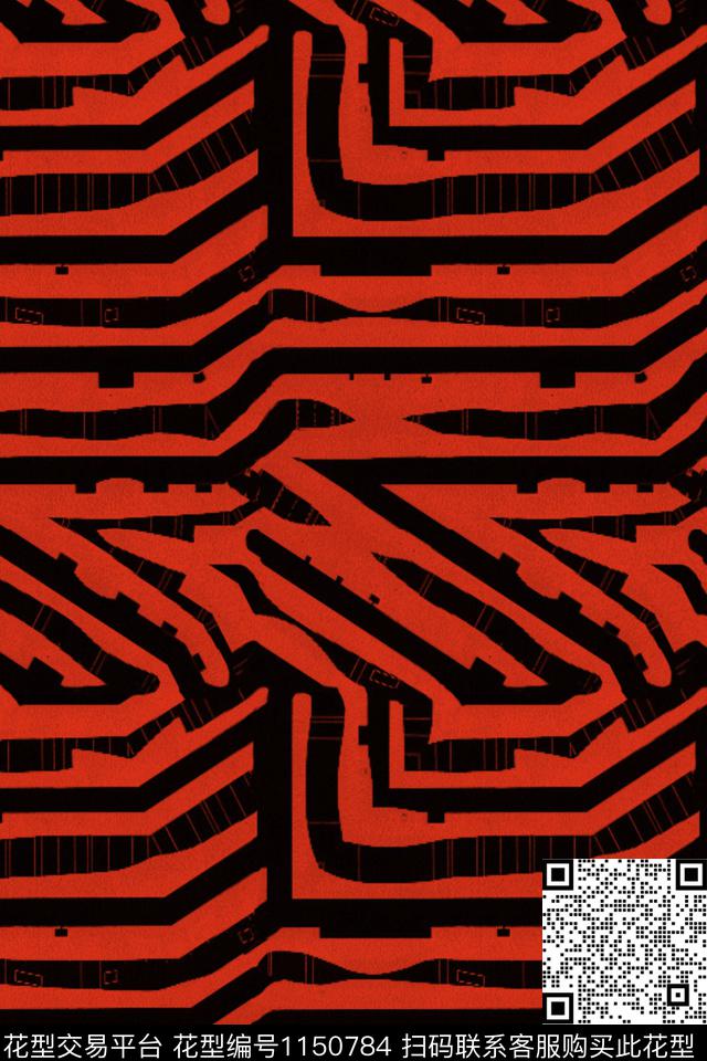 手绘休闲大牌风数码印花华亿平台下载（图片编号: 1150784） - 瓦栏（Walan）