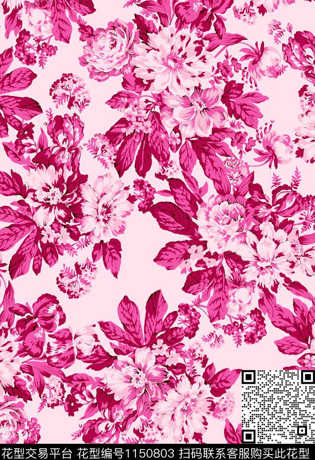 女装大牌风花卉传统印花华亿平台下载（图片编号: 1150803） - 瓦栏（Walan）