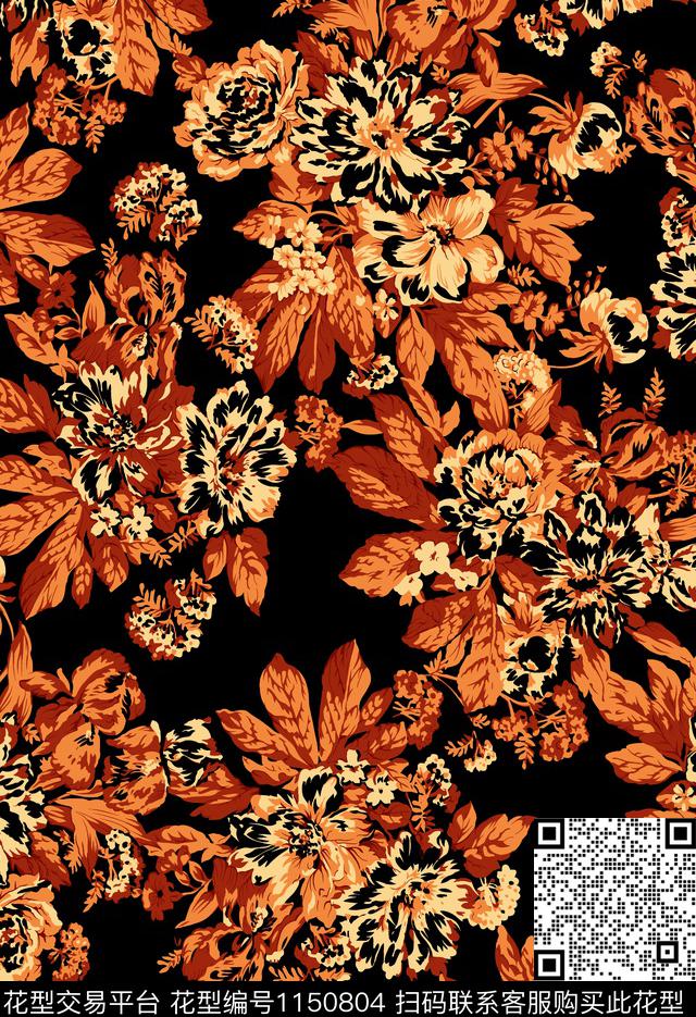女装大牌风花卉传统印花华亿平台下载（图片编号: 1150804） - 瓦栏（Walan）