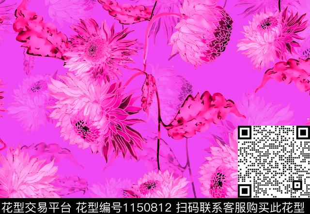 数码华亿平台雪纺花卉数码印花华亿平台下载（图片编号: 1150812） - 瓦栏（Walan）