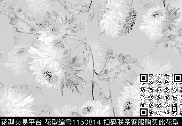 数码华亿平台雪纺花卉数码印花华亿平台下载（图片编号: 1150814） - 瓦栏（Walan）