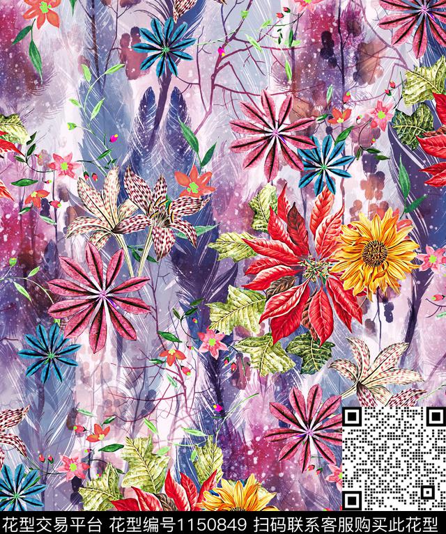 抽象女装数码华亿平台数码印花华亿平台下载（图片编号: 1150849） - 瓦栏（Walan）