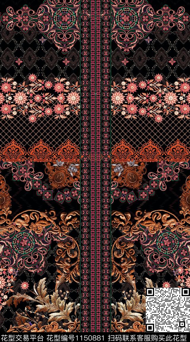 抽象大牌风数码华亿平台数码印花华亿平台下载（图片编号: 1150881） - 瓦栏（Walan）