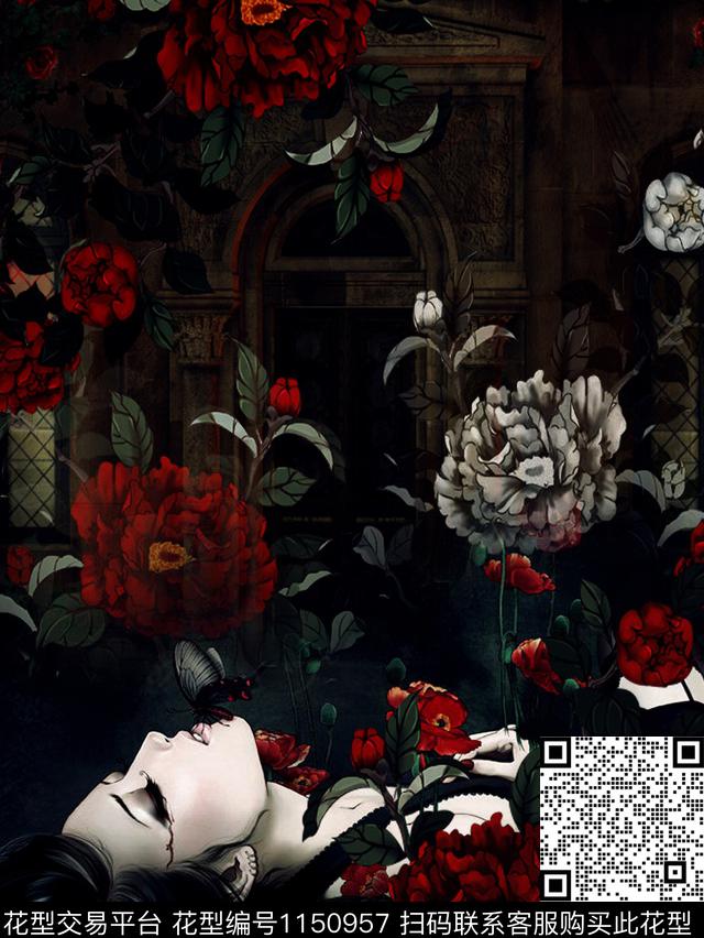 人物大牌风大花数码印花华亿平台下载（图片编号: 1150957） - 瓦栏（Walan）