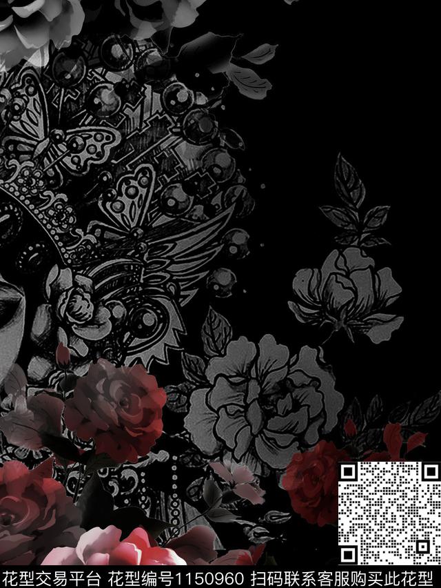 人物黑白华亿平台大牌风数码印花华亿平台下载（图片编号: 1150960） - 瓦栏（Walan）