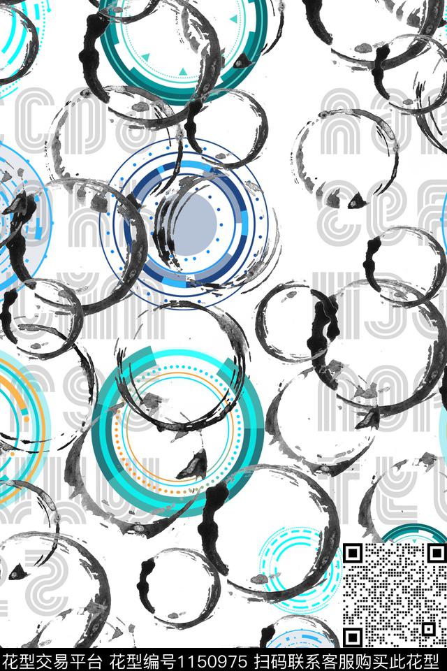 字母抽象大牌风数码印花华亿平台下载（图片编号: 1150975） - 瓦栏（Walan）