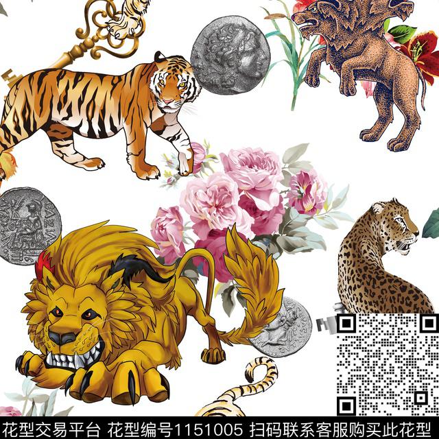 抽象大牌风男装数码印花华亿平台下载（图片编号: 1151005） - 瓦栏（Walan）