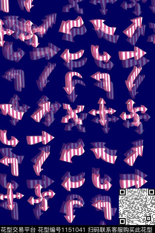 条纹几何花卉抽象数码印花华亿平台下载（图片编号: 1151041） - 瓦栏（Walan）