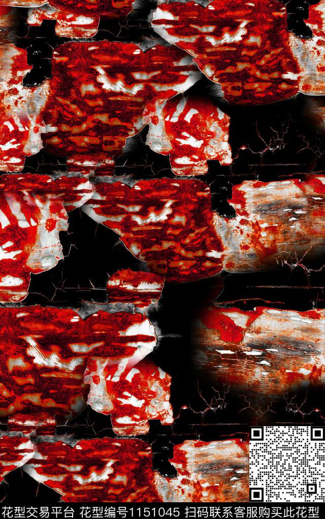 抽象肌理几何数码印花华亿平台下载（图片编号: 1151045） - 瓦栏（Walan）