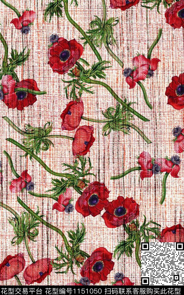 肌理花卉中老年数码印花华亿平台下载（图片编号: 1151050） - 瓦栏（Walan）