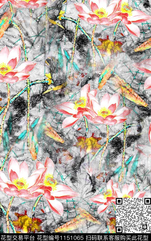 肌理花卉中老年数码印花华亿平台下载（图片编号: 1151065） - 瓦栏（Walan）