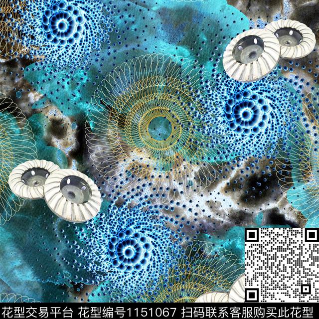 大理石水彩佩斯利数码印花华亿平台下载（图片编号: 1151067） - 瓦栏（Walan）