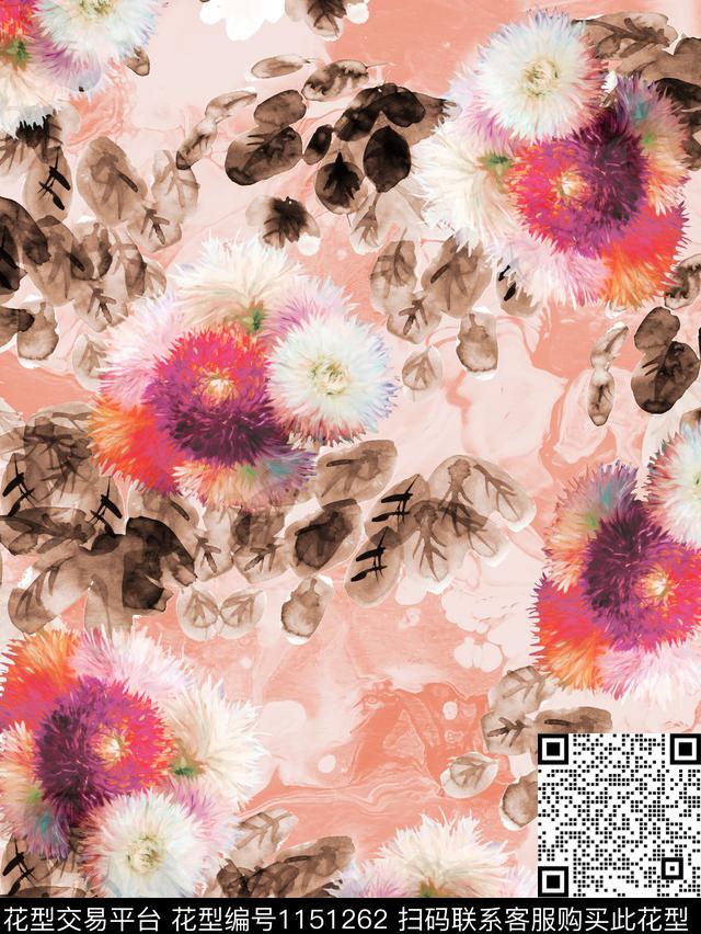 手绘抽象数码华亿平台数码印花华亿平台下载（图片编号: 1151262） - 瓦栏（Walan）